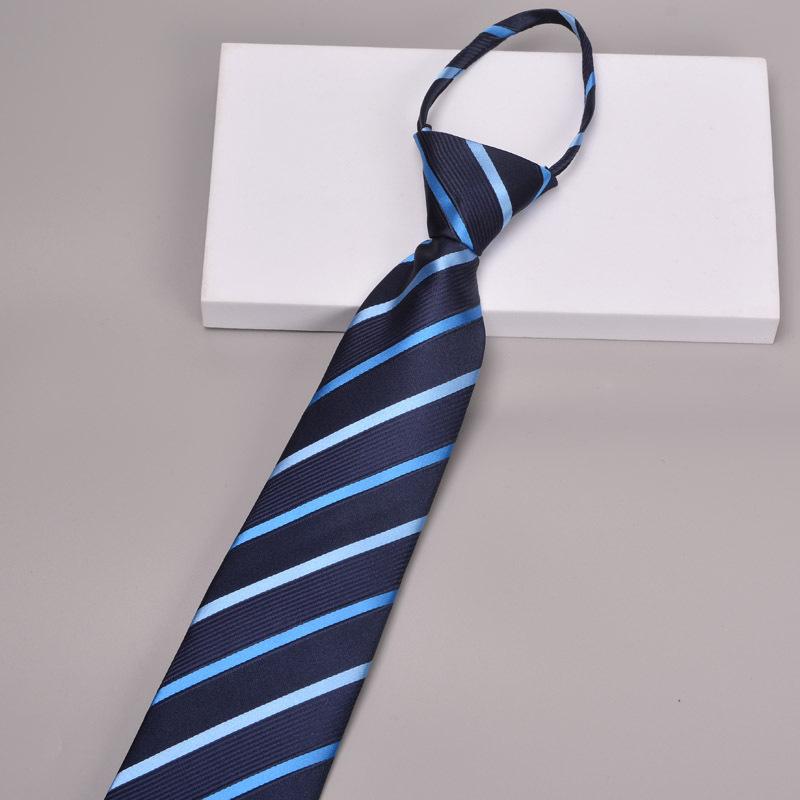 Krawatte Herren Reißverschluss Knotenfrei Klassisch Blau Schwarz Burgunder Einfarbig Gestreift Anzug Kleid Kragen