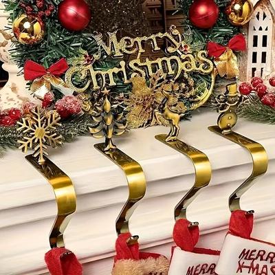 2 Stück Weihnachtsstiefelhaken - B-förmiger Kaminhängehaken für Wanddeko & Kaminsims-Strümpfe