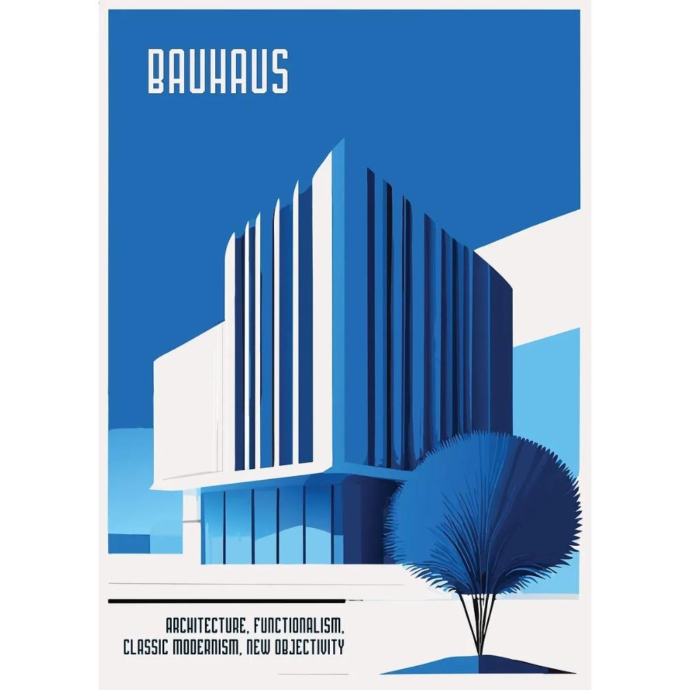 Bauhaus Moderne Architektur Poster Linien und Minimalistische Architekten Drucke Leinwand Malerei Wandkunst Bild Heim Wohnzimmer Dekor