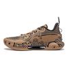 Li Ning Yu Shuai Evolution Low Chaussures de Basketball Légères à Haut Rebond Confortables Douces Tige Basse Homme sneaker Marron Fumée ABAS161-18