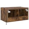Wall Mounted TV Cabinet with LED Lights Smoked Oak Finish 60 x 35 x 31 cm