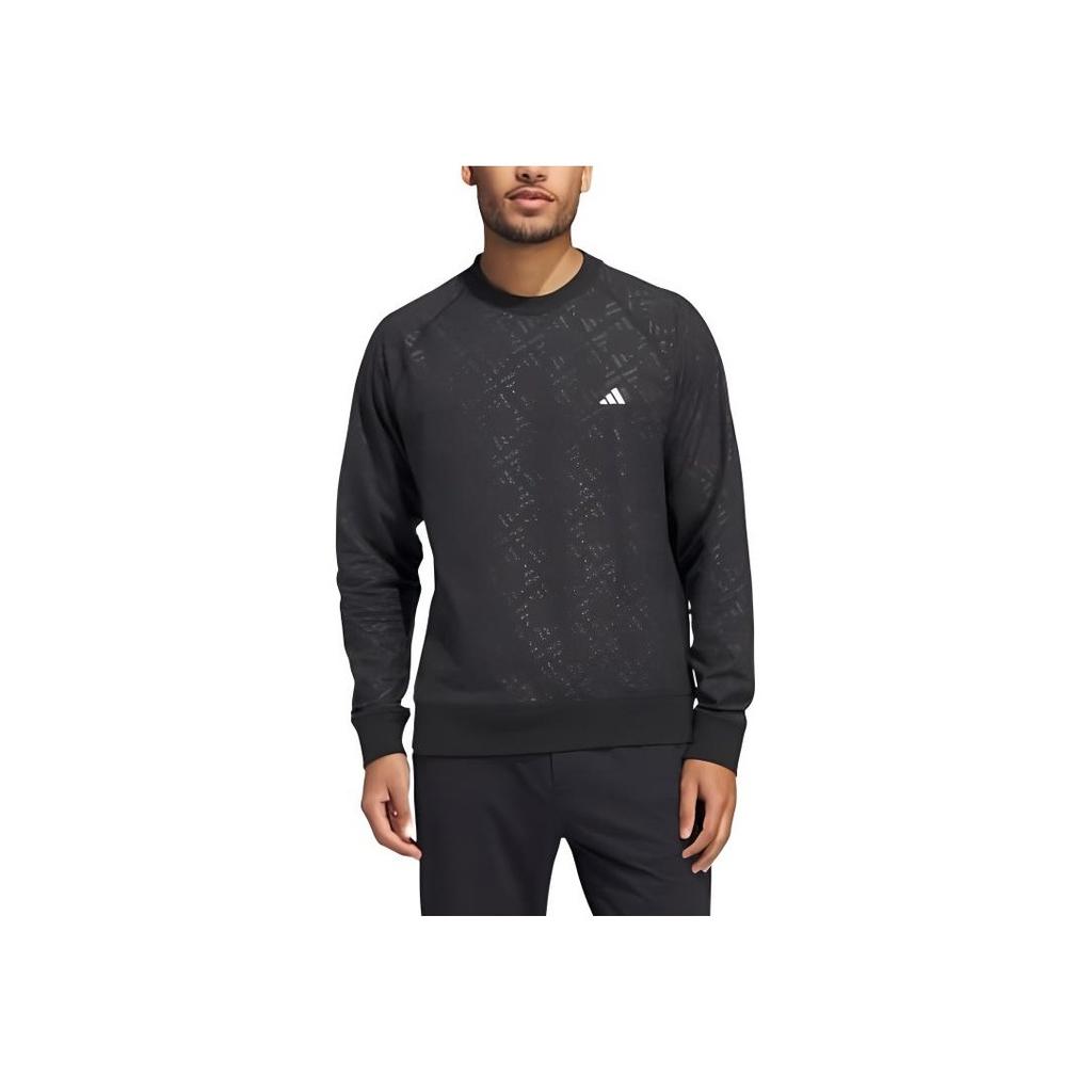 Adidas Ultimate 365 Tour Logo Print Comfortable Soft Breathable Crew Neck Sweatshirt Men Sweatshirt Black IW3986