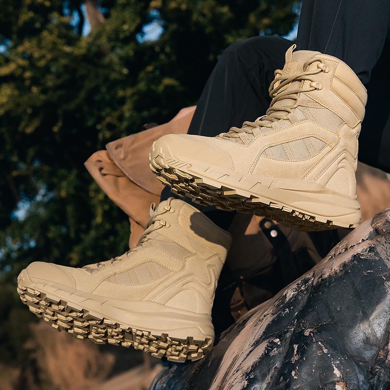 2025 Men's High-Top Outdoor Combat Boots: Fashionable Casual Military Style