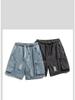 Men's Trendy Loose-Fit Ripped Denim Shorts with Big Pockets - Versatile Straight Leg Summer Casual Workwear.