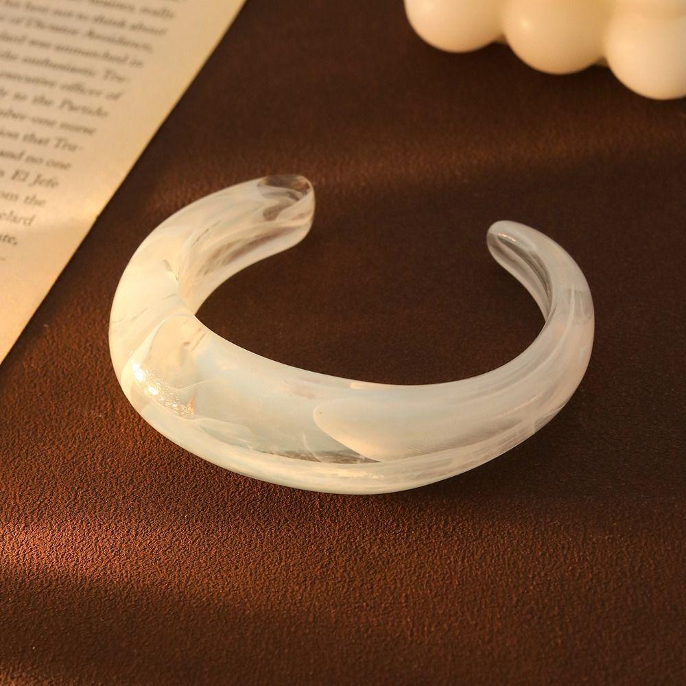 Bohemian Irregular Wide Bracelet Europe American Style Retro Hand Ring Acrylic Open Bangle  Gift