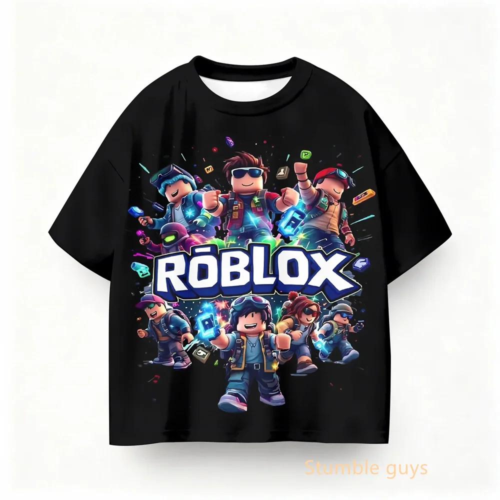 Roblox Children Summer Game Theme T-shirt Boys Clothes Girls Anime 150