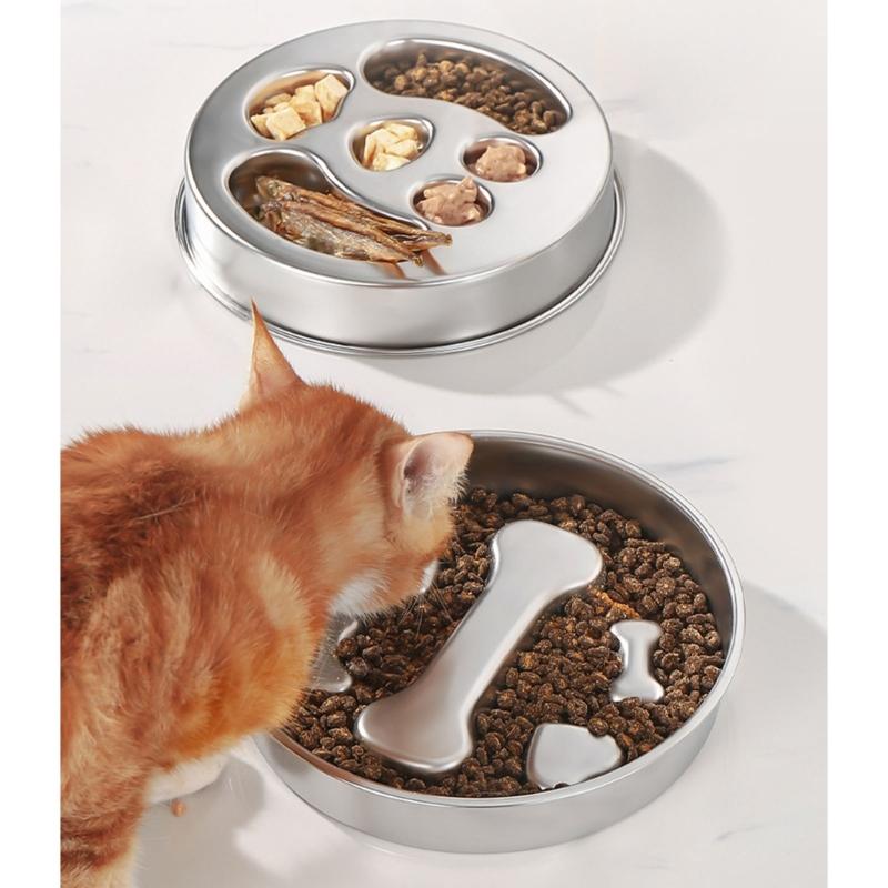Slow Feeder Dog Bowl,Slow Feeder Stainless Steels Metal Dog Dish to Slow Eating Slow Feeding Dog Bowl for Small Breeds