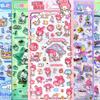 Cute Sanrio 3D Crystal Stickers Aesthetic Cartoon Decoration Decals Pochacco Cinnamoroll My Melody Kuromi Relief Sticker