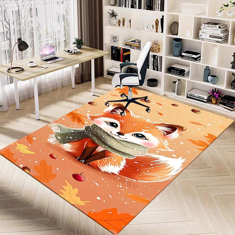 1PC Autumn Fox Extra Large Non Slip Floor carpet, Office, family, bedroom, Studio Large Area Rug Indoor Rugs, Vibrant Colors