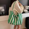 Large-capacity Casual Tote Bag Women's New Plaid Cloth Shoulder Bag Lightweight and Versatile Class Commuter Bag