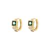 18K Copper Gold-Plated Micro-Inlaid Zircon European And American Retro Temperament Niche Design Sense Cold Wind Simple Light Luxury C-Shaped Earrings