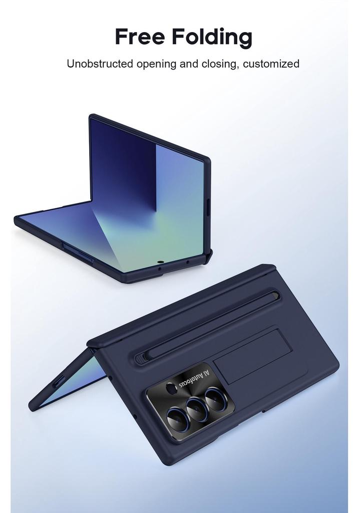 Samsung Galaxy Z Fold 7 Phone Case with Stylus Slot and Hinge Bracket