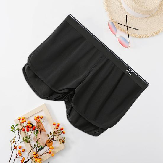 Men Home Shorts Solid Color Bouncy Loose Breathable Fine Mesh Underwear Quick Drying