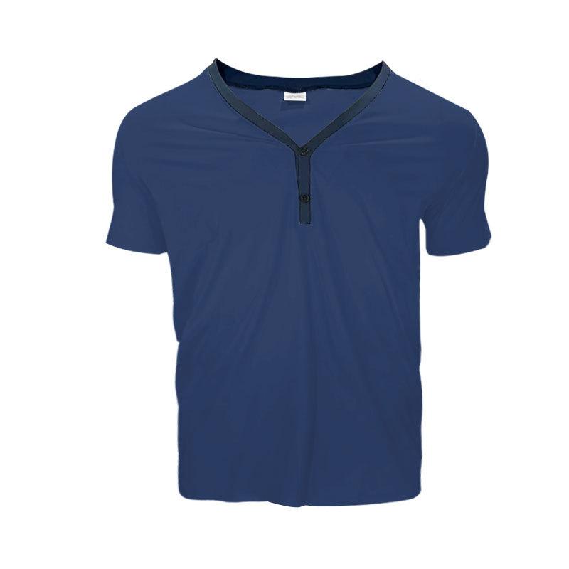 Summer New Men's Versatile Design T-shirts Loose Casual Color Matching Temperament Short Sleeves