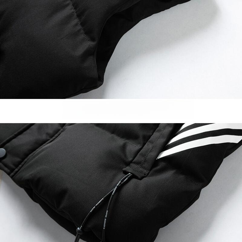 Men's Winter Washed Cotton Vest Large Size Slim Fit Hooded Vest Youth Three Stripes Versatile Sleeveless Jacket