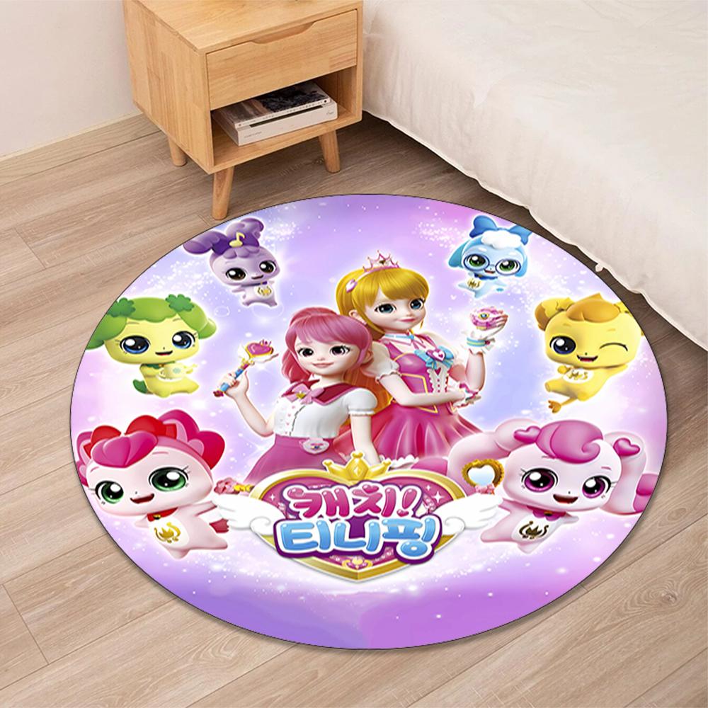 Twinkle Catch Teenieping Printed Round Rug Carpet Chair Rug Area Rug Entryway Doormats,for Office Chair Living Room Bedroom Kitchen Room.