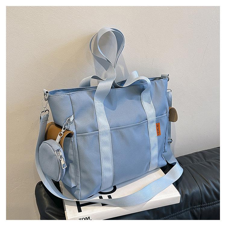 Reisetaschen-Set, leicht, große Kapazität, mit Mini-Geldbörse, wasserdichte Tragetasche für Damen, adrette Studententasche, Nylontasche