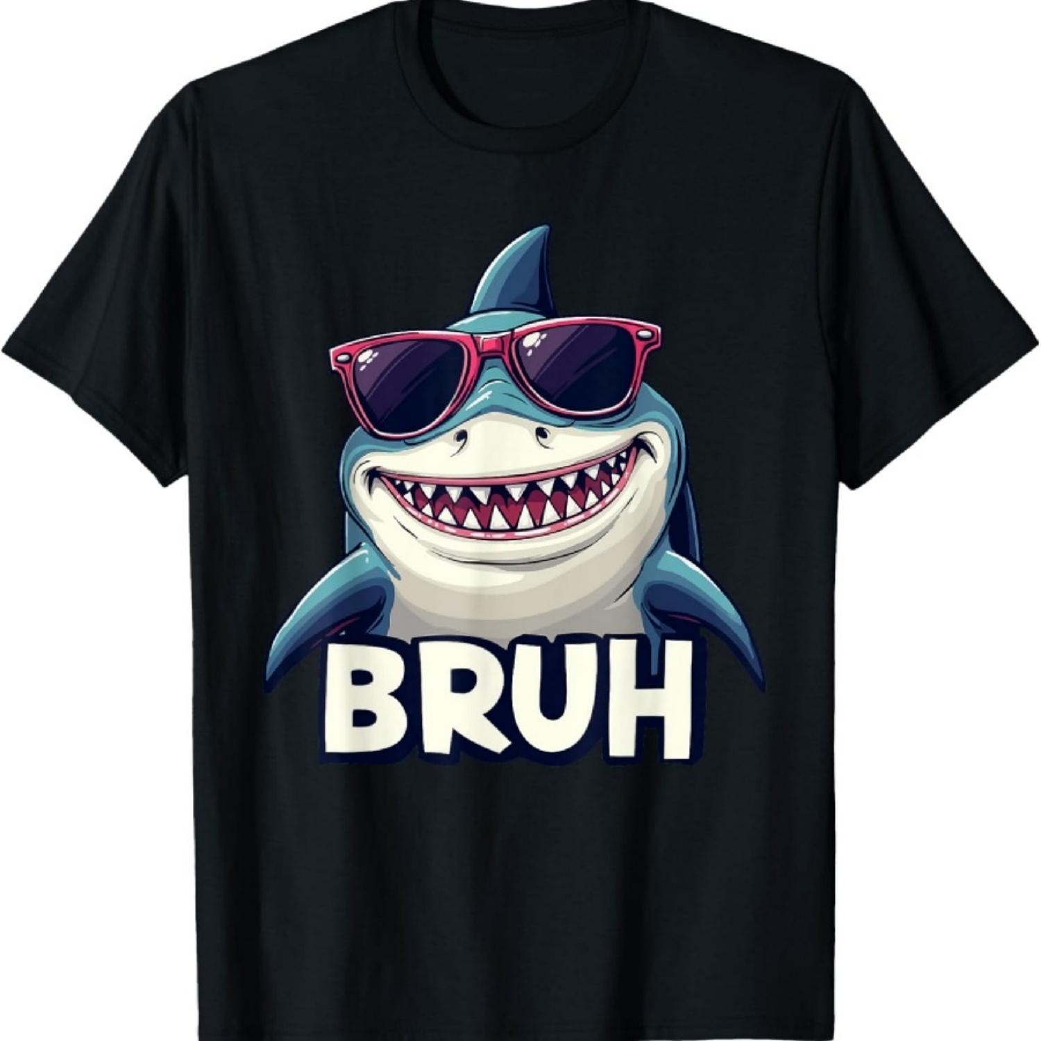 

Смешной мем про акулу БРУХ Подростковый детский мужской женский Графическая футболка XXXXXL чёрный