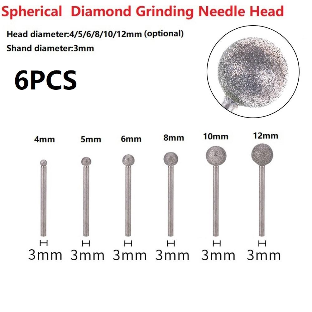 Durable Diamond Round Ball Burr Drill Bit Tool 4-12mm