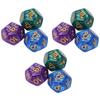 3 sady 12stranných kostek Vodotěsné plastové pro deskové hry Výuka Modrá Fialová Zelená