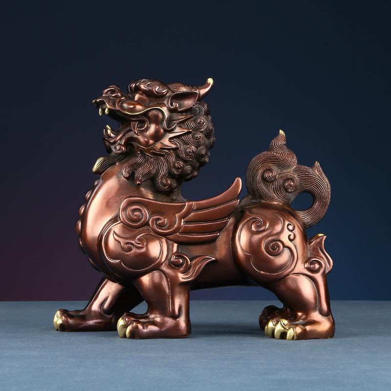 Bronze Kirin Ornament Craft Home Decoration Living Room Display Opening Gift