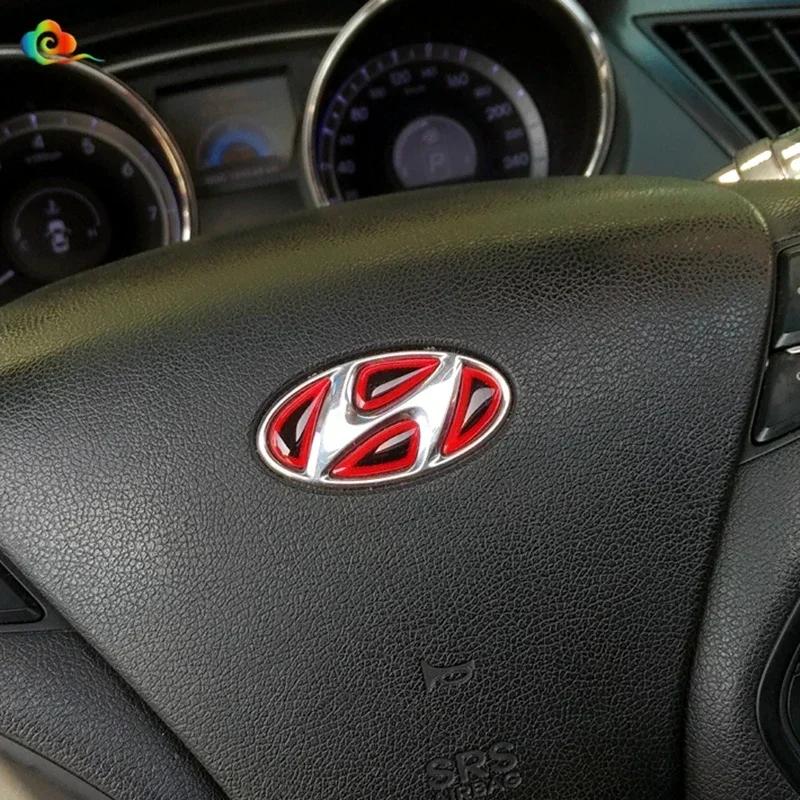 Epoxy Decoration for Hyundai Elantra Sonata Lafesta Mistra I30 I40 Accent Tucson Solaris Verna Car Steering Wheel Center Sticker