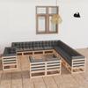 Day and Night - Day and Night Garden Furniture Set 13 Pieces and Cushions Solid Pine Wood
