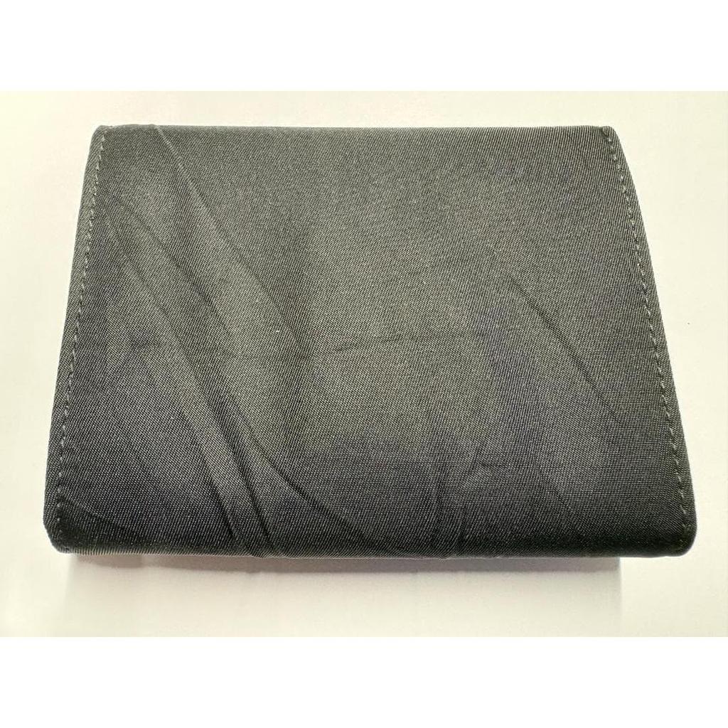 Used Excellent Condition PRADA Tessuto Nylon Trifold Wallet Black Gold Logo