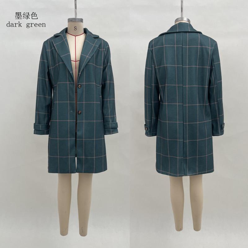 JPNTKY Women's Long Sleeve Lapel Collar Vintage Casual Autumn Winter Jackets & Coats