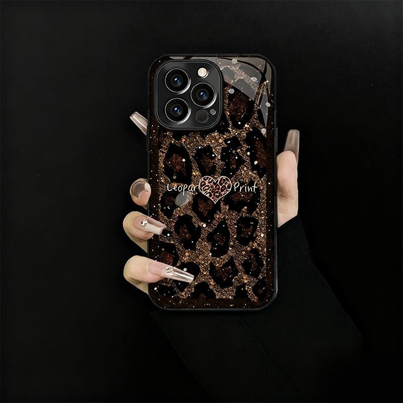 

Leopard print love is suitable for Apple 17promax personalized new mobile phone case mirror creativity apple 17promax