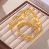 18k Gold-Plated Titanium Steel Hollow Geometric Diamond Bracelet for Women