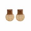 Chinese Pastoral Style Retro Mori Series Small Fresh Hand-Woven Round Turf Stud Earrings Elegant And Dignified Earrings Earrings