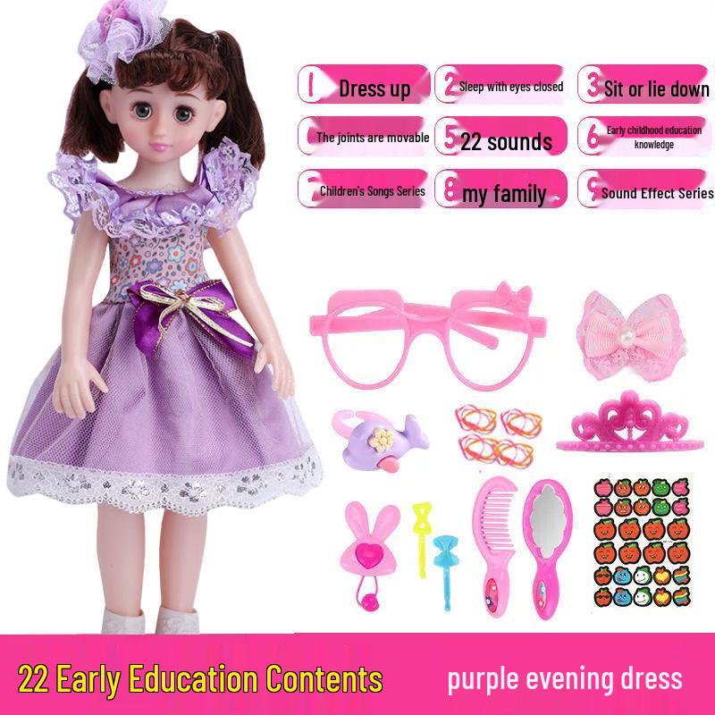 Conjunto de Boneca Inteligente Interativa com Roupas Trocáveis - Brinquedo de Princesa para Meninas, Presente de Aniversário Perfeito