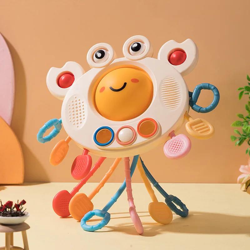 Montessori Ziehschnur Sensorikspielzeug Baby 6 12 Monate Silikon Aktivitätsspielzeug Entwicklungs Lernspielzeug für Baby 1 bis 3 Jahre