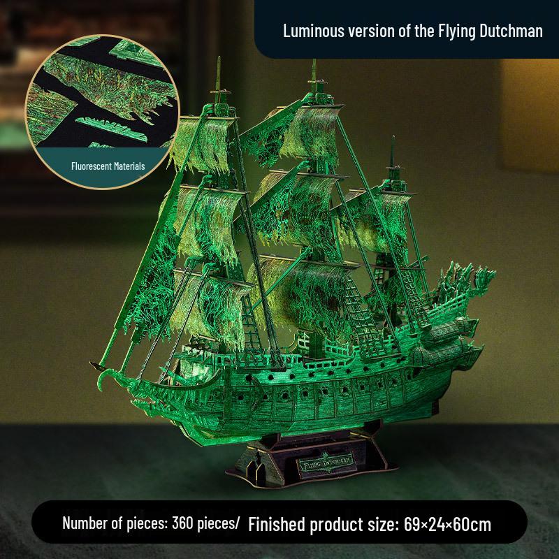 Rubik's Cube 3D Flying Dutchman Pirate Ship: Challenging DIY Model for Adults