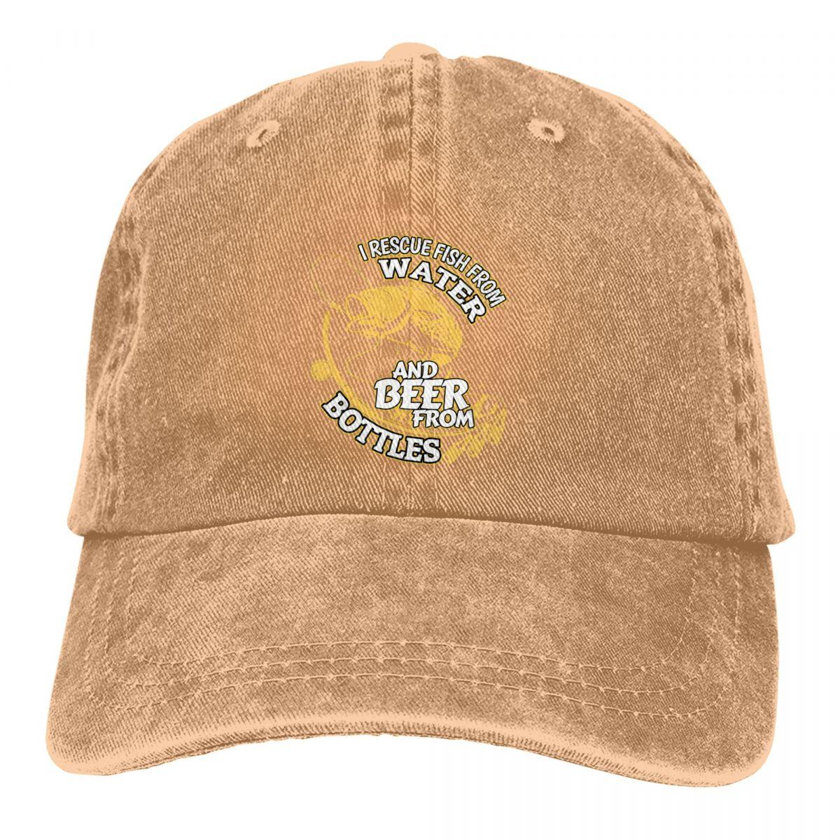 

Summer Cap Sun Visor Rescue Fish And Beer Hip Hop Caps Fishing Cowboy Hat Peaked Hats One Size хакі