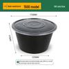 ZISIZ Black Round Disposable Takeout Meal Boxes (180 Sets)
