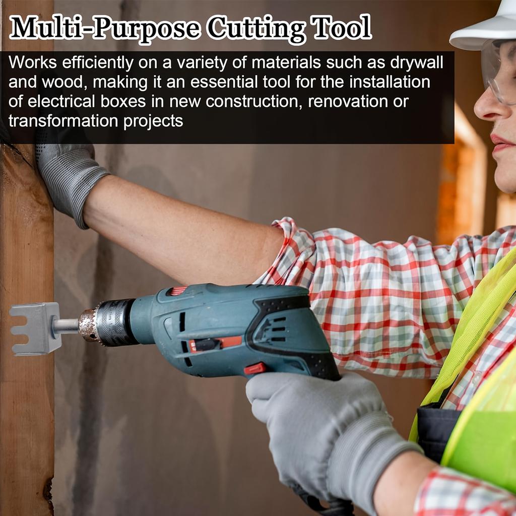 1PC Square Hole Drill Bit / Electric Hammer Hole Enlarging Tool - For Plumbers & Electricians, Accessories for Wall Slotting