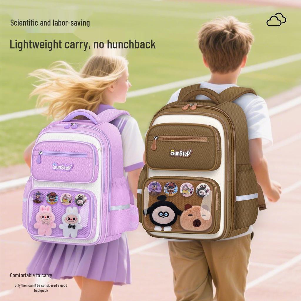 Large Capacity Cartoon Backpack for First To Sixth Graders - Super Lightweight, Cute Design for Boys and Girls