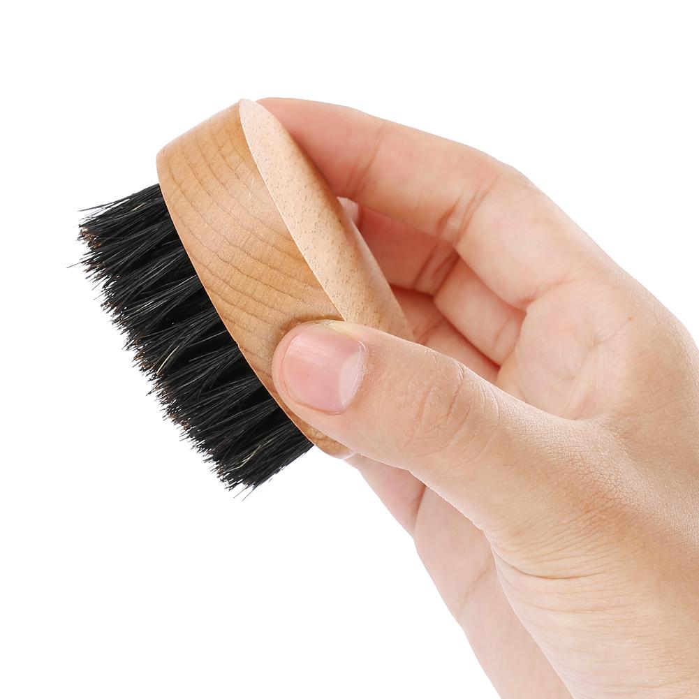 Men Mustache   Wooden Color Beech Brush Brd Care Shaving Clning Grooming Kit