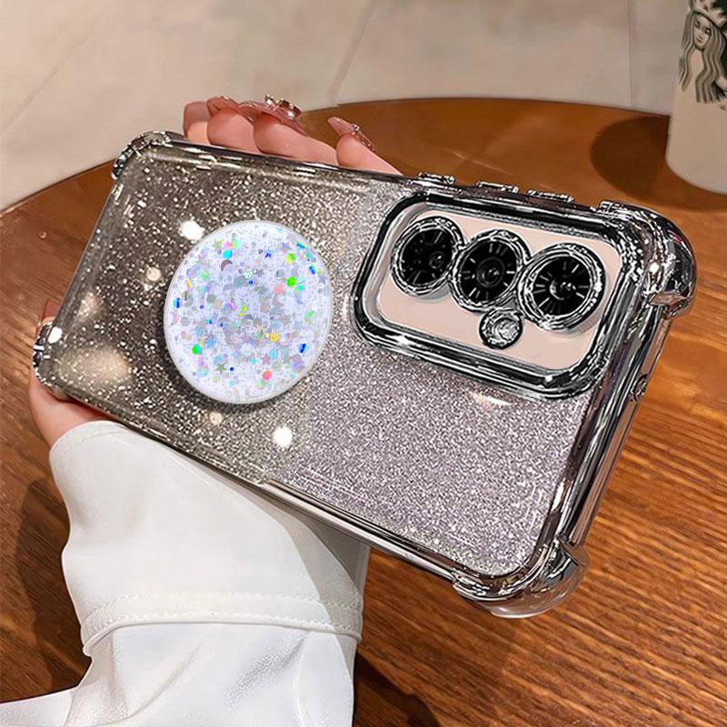 Luxury Shockproof Glitter Holder For Silicone Ring A 56 Case For Samsung galaxy A56 A36 A16 A26 A55 A15 With Holder Stand Cover