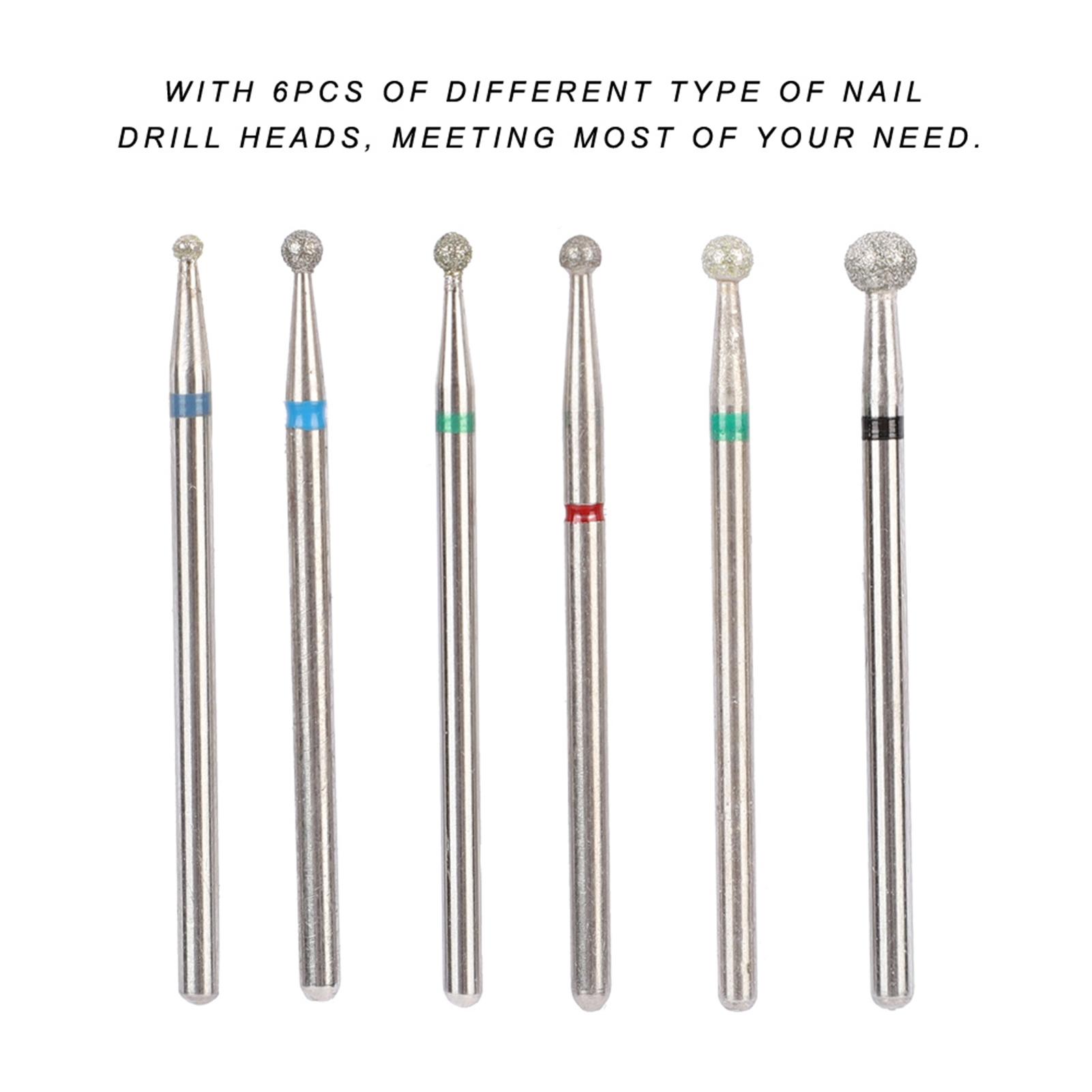 

5 Types 6pcs pack Stainless Steel Nail Art Drill Bit Kit Nail Drill Accessories Manicure JG#3