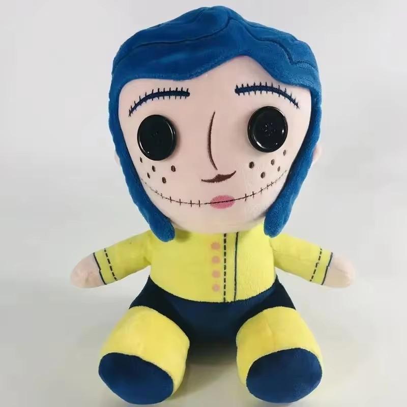 25cm Coraline Plush Doll Stuff Cartoon Figure Soft Pillow Ugly Cute Collection Dolls Room Kawaii Ornament Gift Birthday Kid Toys
