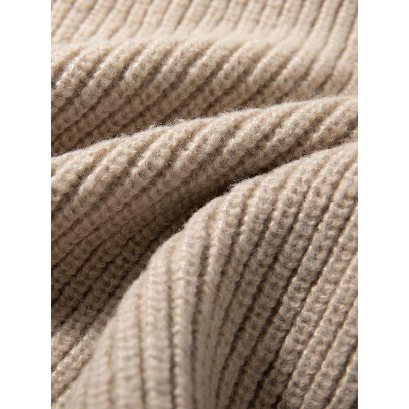 Heavyweight Thick American Retro Henley Collar Thick Knit Sweater for Men, Japanese Style Loose and Relaxed Sweater Jacket