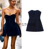 Spring New Women's Clothing French Design Christmas New Year Dress Short Velvet Tube Top Short Type Dress
