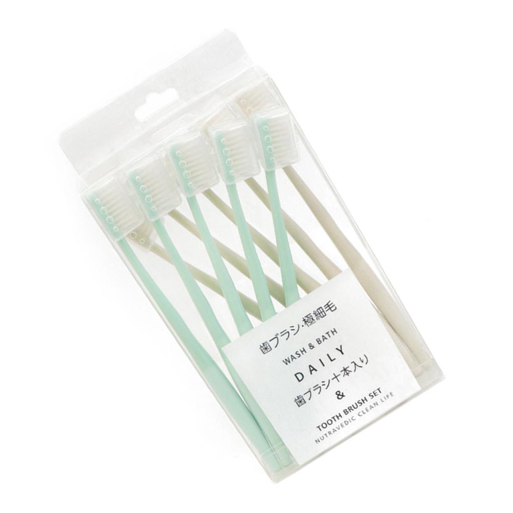 10pcs Soft Bristles Toothbrush Household Adults Teeth Stain Oral Cleaning PP