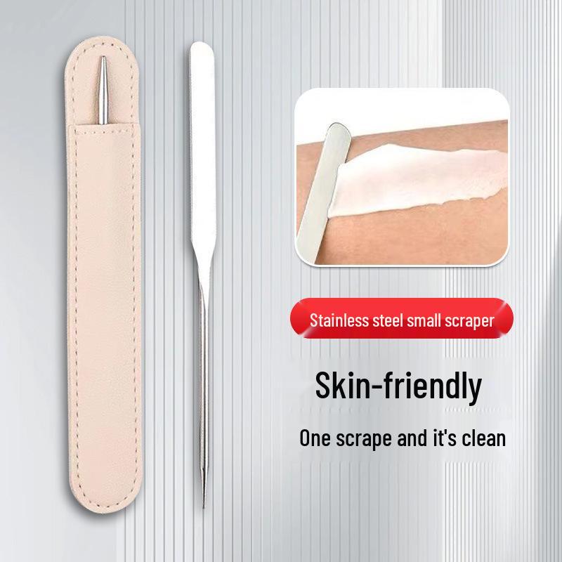 Stainless Steel Makeup Spatula for Mixing, Microblading, and Facial Scraping.