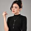 Factory Autumn And Winter Magnetic Suction Love Pull Long Necklace Women'S Fashion Versatile Love Pearl Pendant Sweater Chain