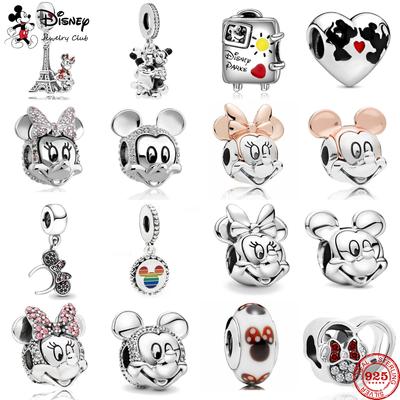Minnie Sponka Glazovaná Glazúra Prívesky Korálky Originálny Náramok Náhrdelník zo 925 striebra Ozdoby DIY Šperky