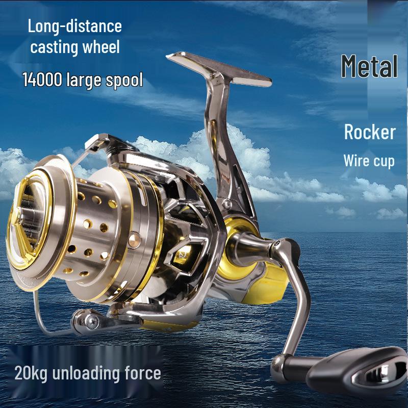 Heavy-Duty Full Metal Fishing Reel: 5KG Braking Force, Anti-Seawater, Long Cast